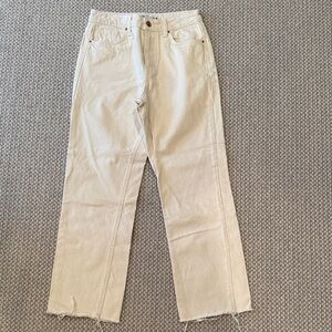 Ladies Cream Jeans